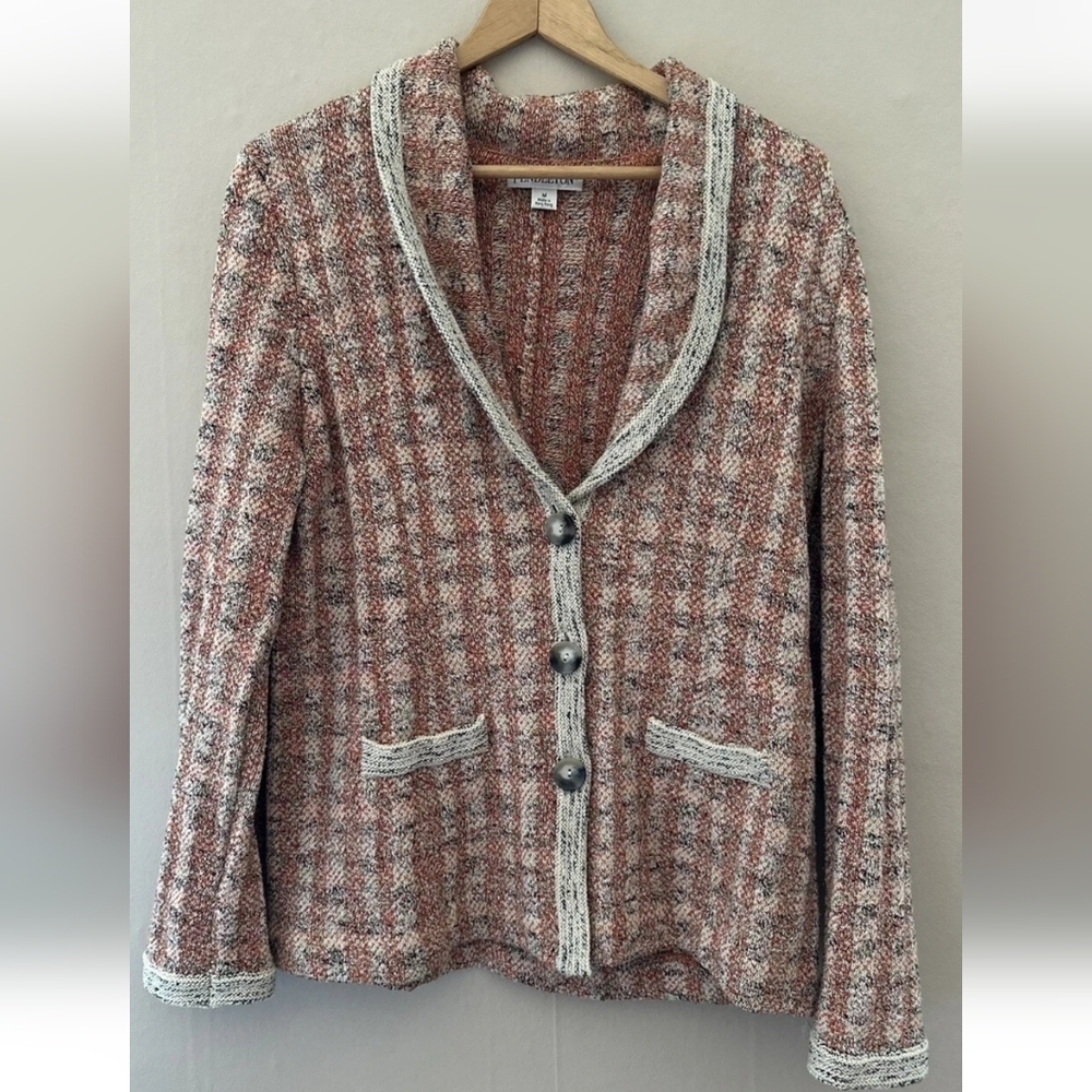 Pendleton Vtg Rust & Cream Knit Blazer with Trim